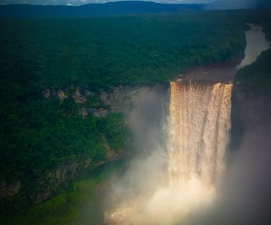 Kaieteur waterfall, one of the tallest falls in the world, and potaro river Guyana