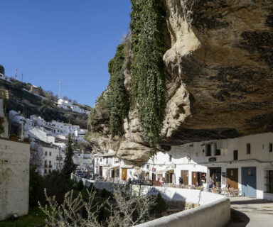 Streets of the town of Setenil in the province of Cadiz
