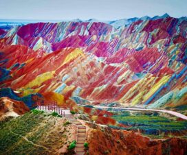 Rainbow mountains, China