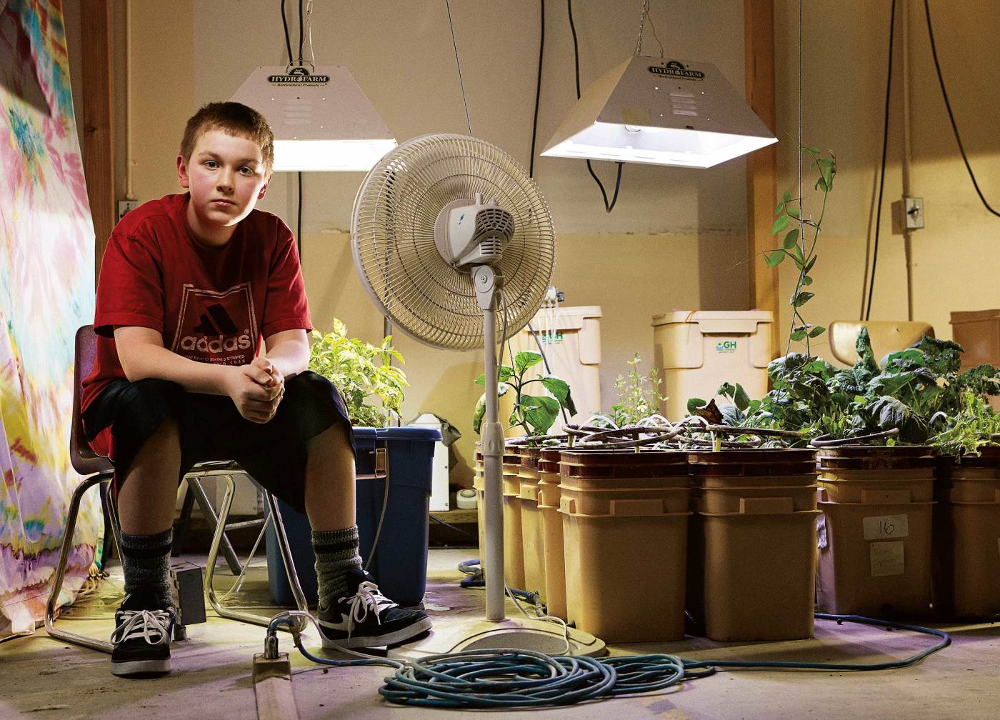 A pot bust on the tenth floor led to the police donating hydroponic equipment to Whittier’s school for a vegetable garden, which Joey Lipscomb oversaw through eighth grade.