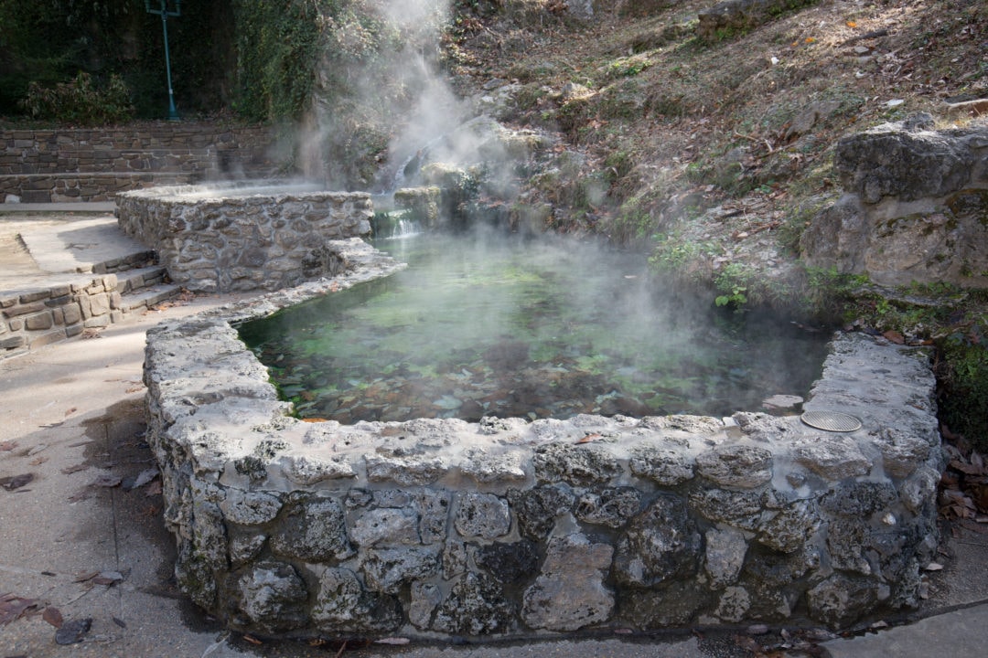 Mineral hot water in Hot Springs National Park.