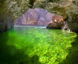 Emerald Cove on the Black Canyon section of the Colorado River below Hoover Dam