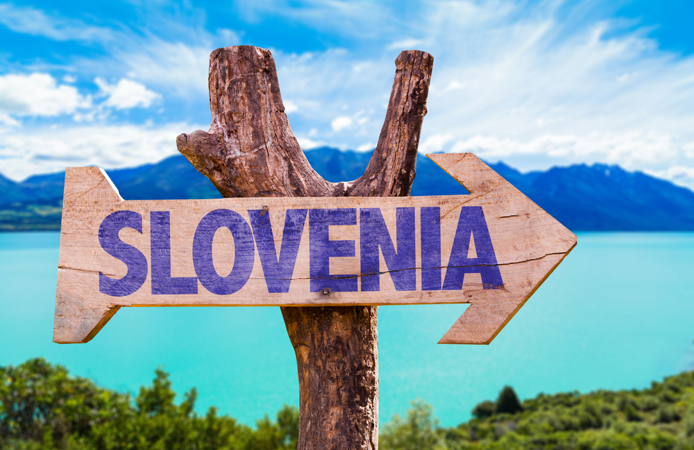 Slovenia wooden sign