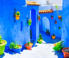 Beautiful blue medina of Chefchaouen city in Morocco