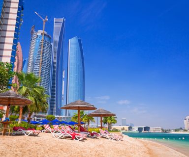 Holidays on the tropical beach in Abu Dhabi