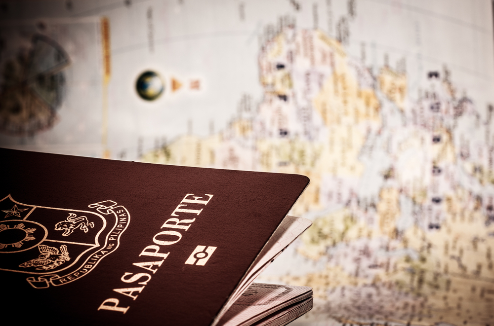 Passport and world map