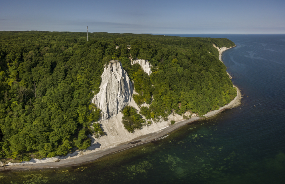 The Koenigsstuhl or Kings Chair, the best-known chalk cliff in the Jasmund National Park, Germany
