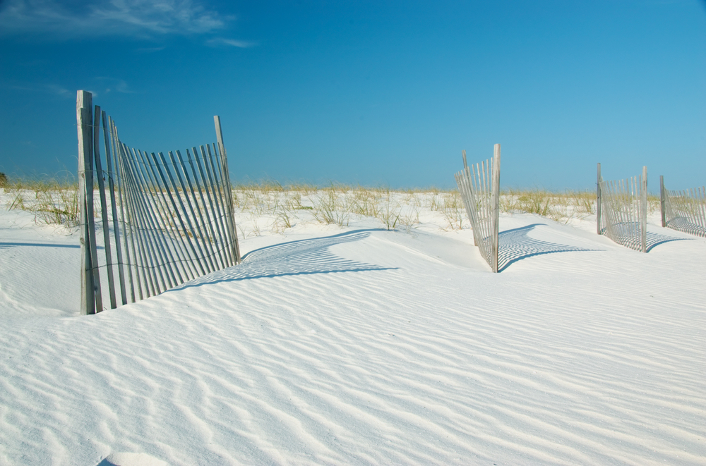 Sand dunes in Gulf State Park, Gulf Shores, Alabama, USA